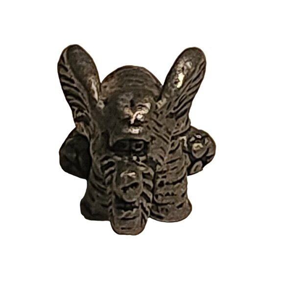 Miniature Elephant Figurine Pewter Trunk Up Tiny - Picture 3 of 8